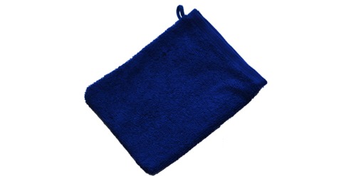 Washandjes blauw logo